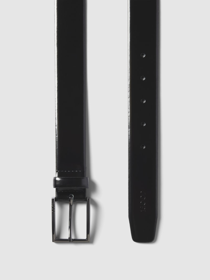 Ledergürtel mit Label-Details in schwarz