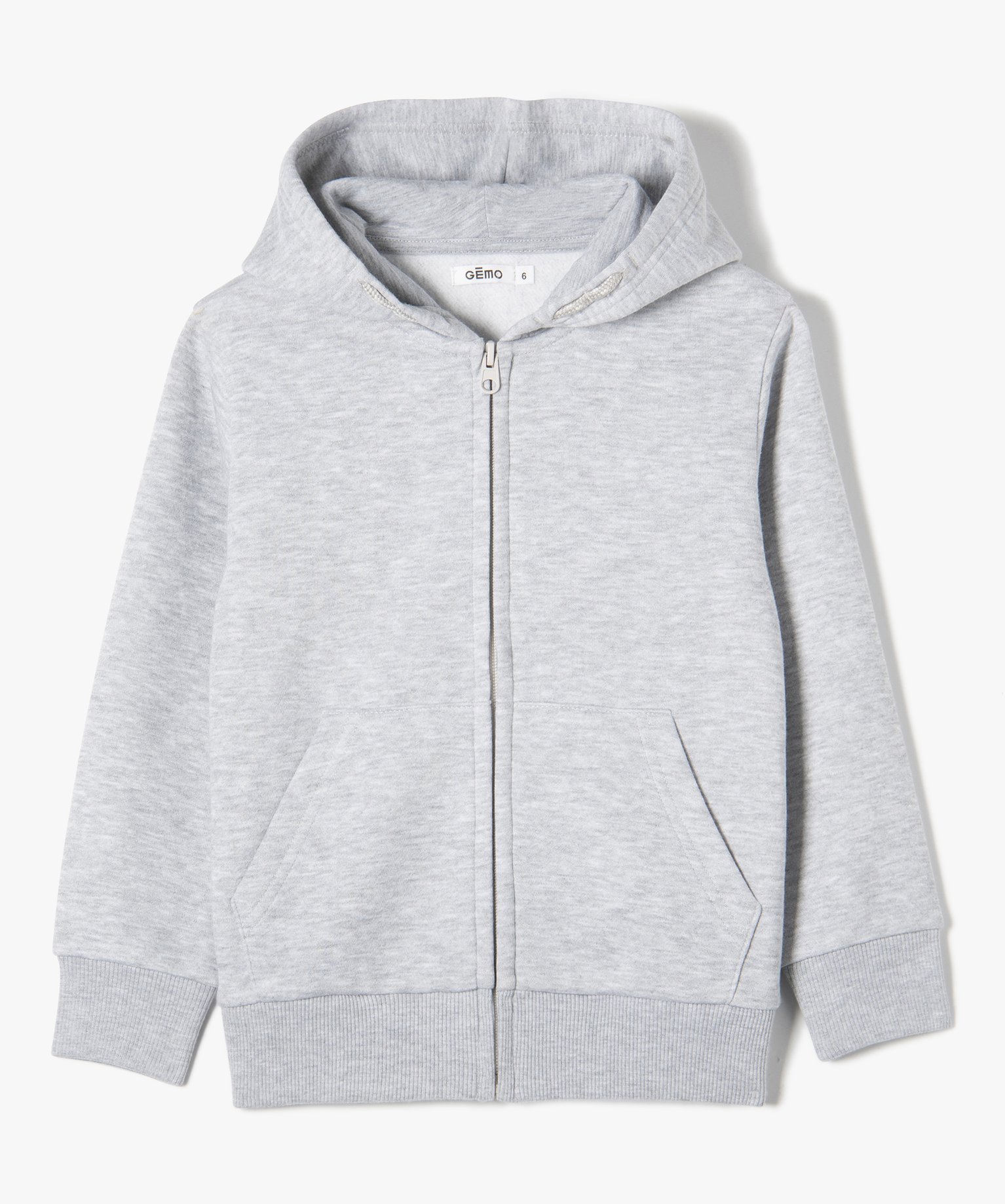 Sweat zippé et molletonné à capuche Garçon gris | GEMO