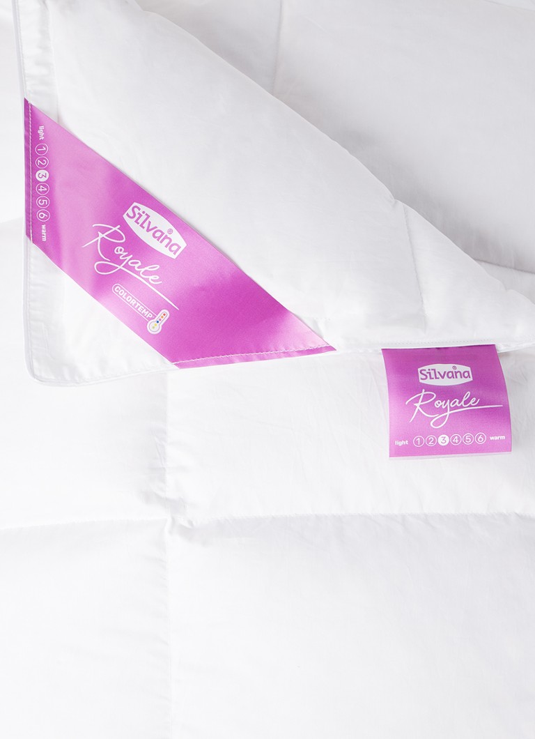 Pilotă single Silvana Royale Violet 3 din satin de bumbac mediu-ușor cu umplutură de puf