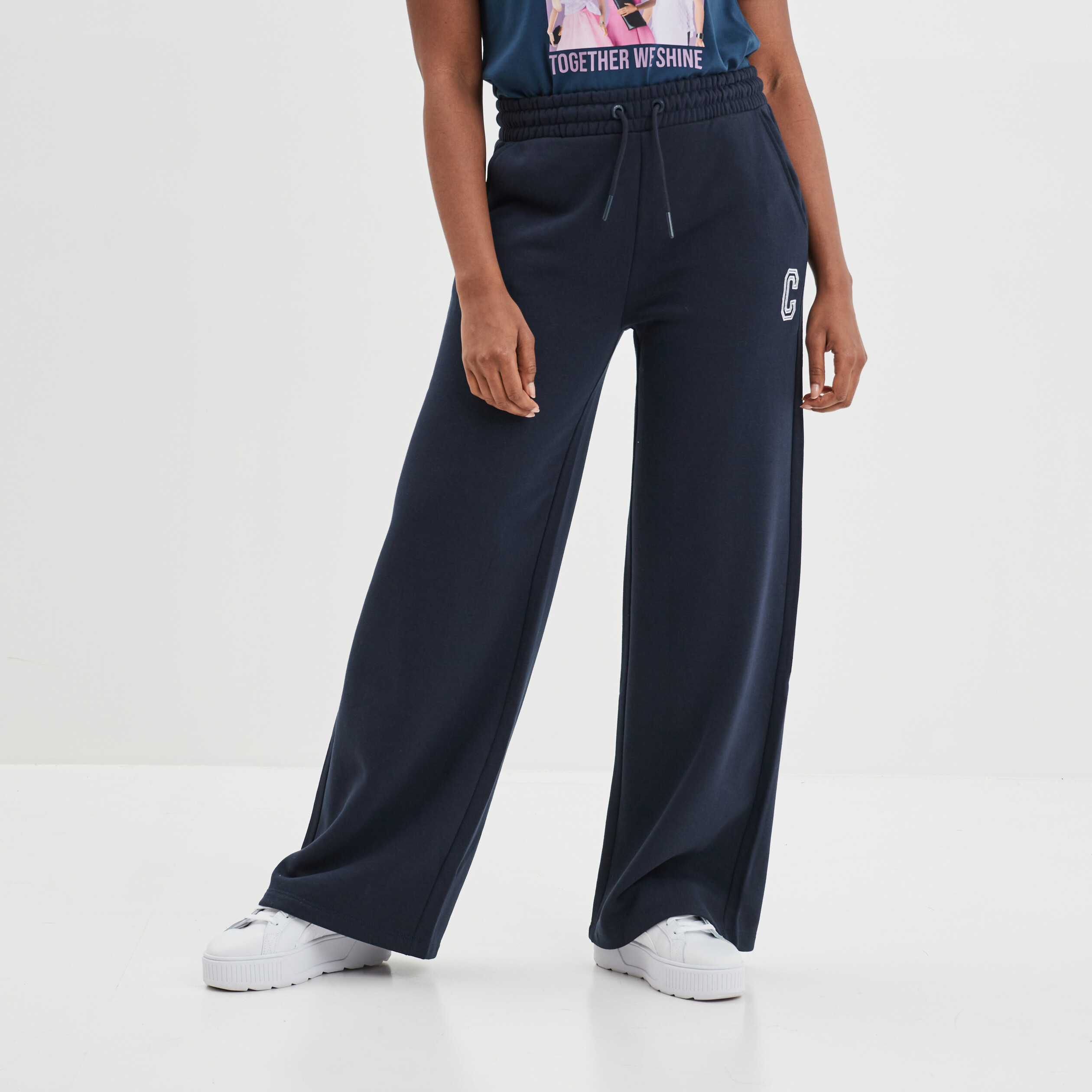 Pantalon de jogging large Creeks bleu marine femme | La Halle
