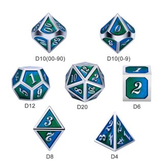Metal & Enamel Dice Set: Earth (7)