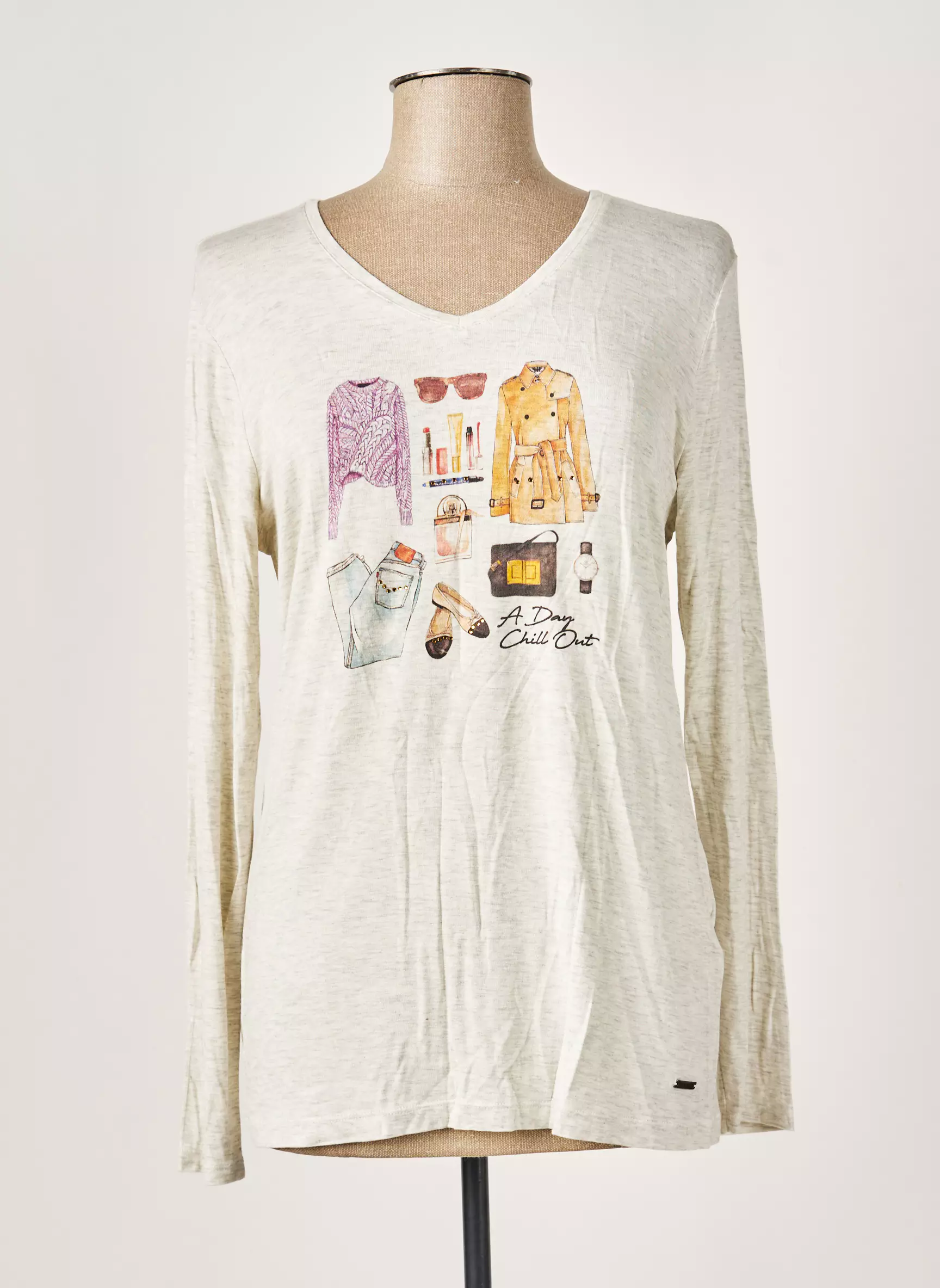 Felino Tshirts Femme couleur gris