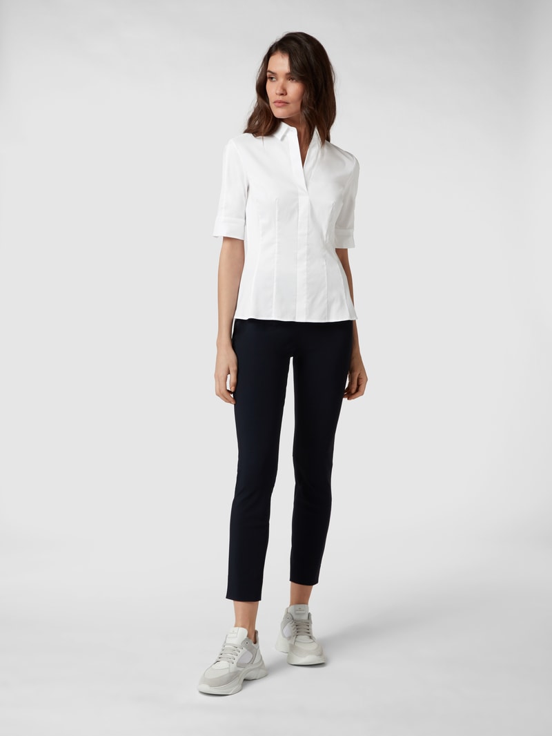 Bluse mit Dreiviertelarm in weiß