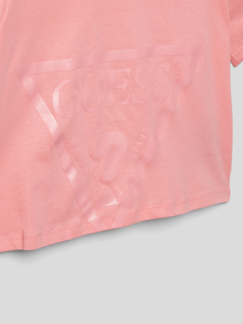 T-Shirt mit Label-Print in pink