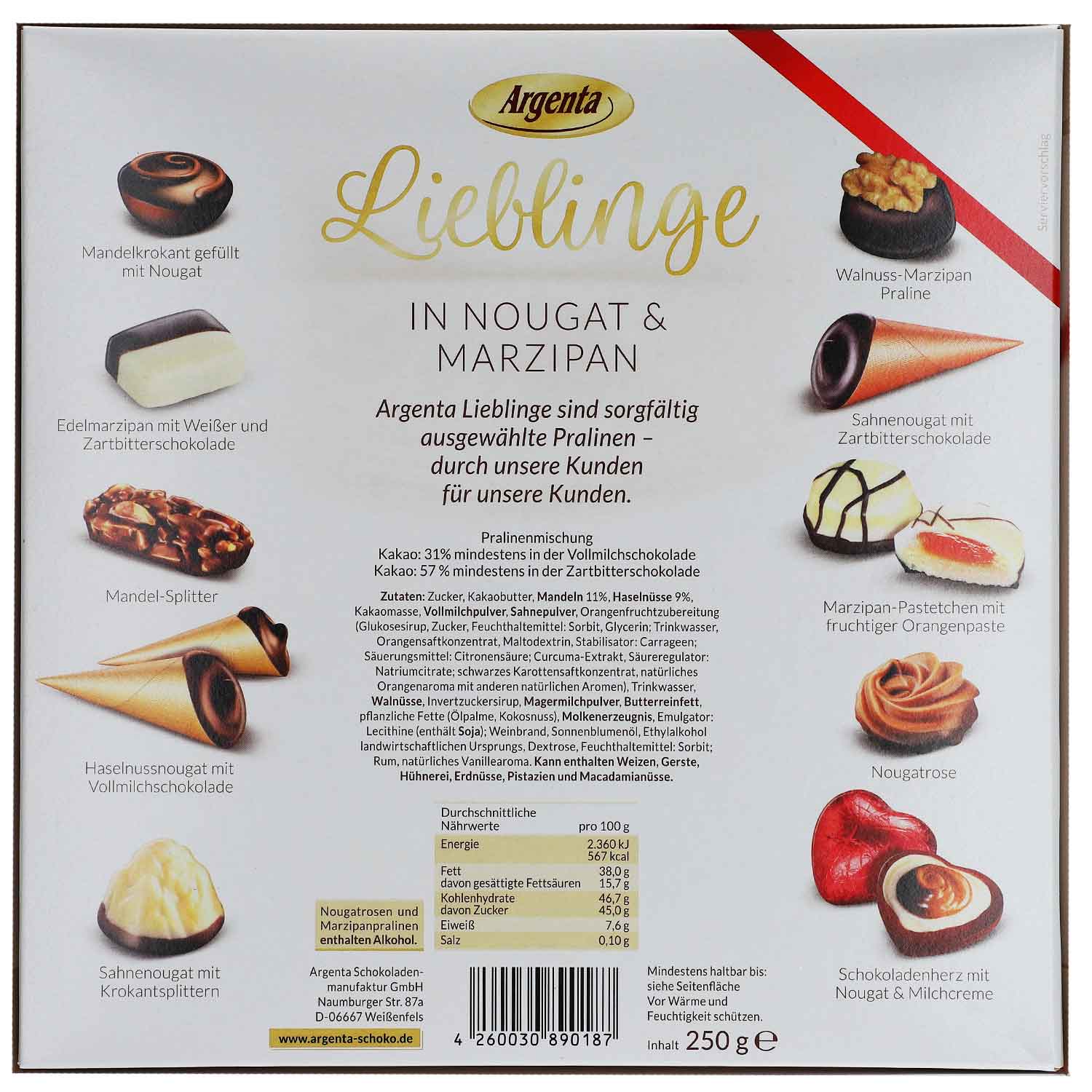 Argenta Lieblinge in Nougat & Marzipan 250g