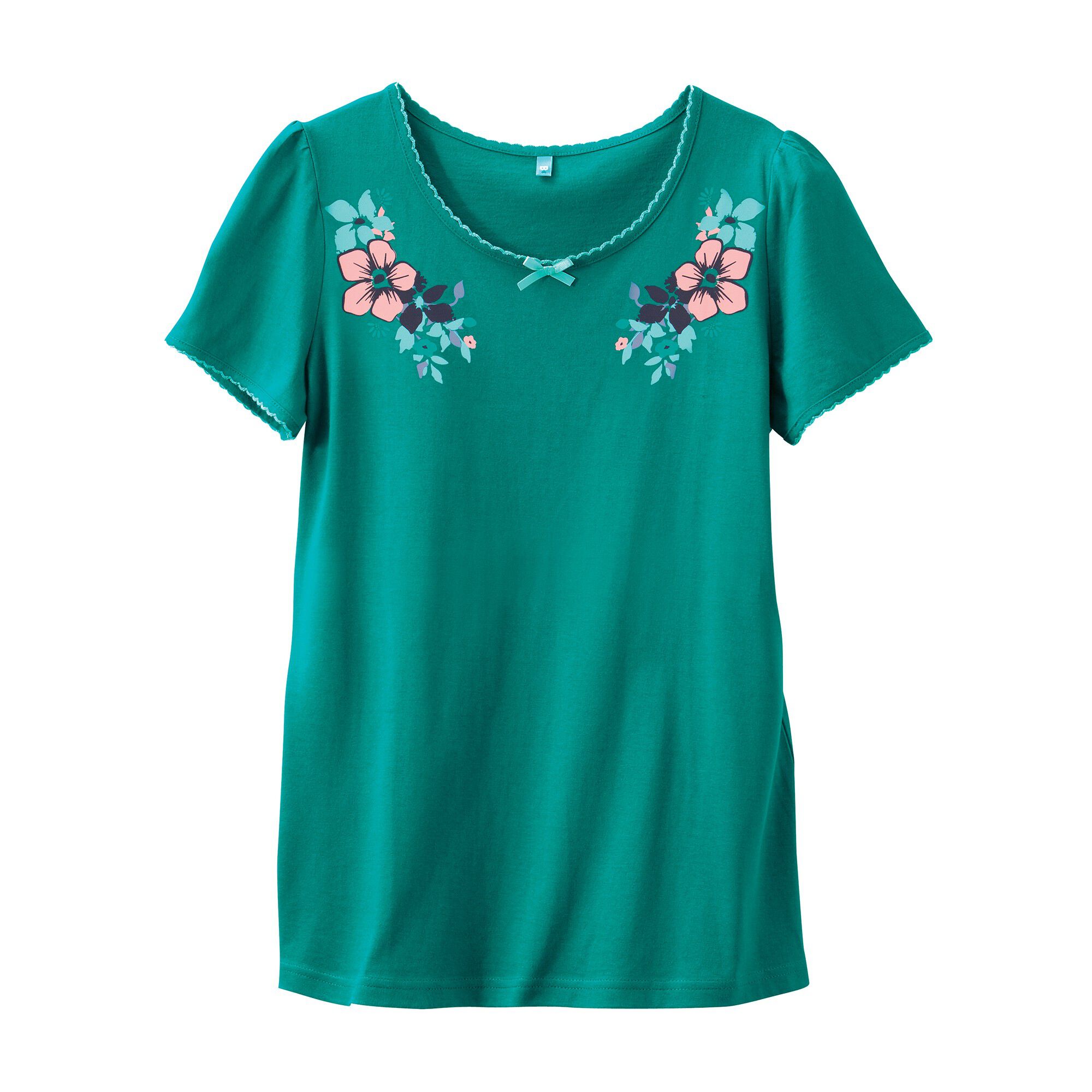 T-shirt encolure imprimée bucolique