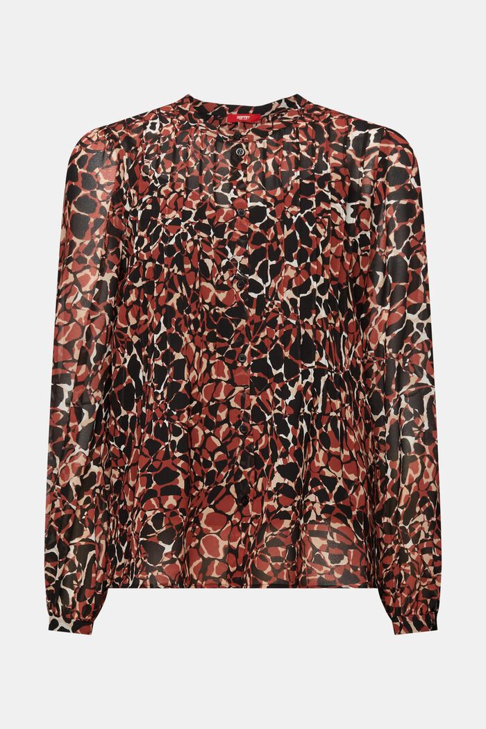 Recycelt: gemusterte Chiffonbluse