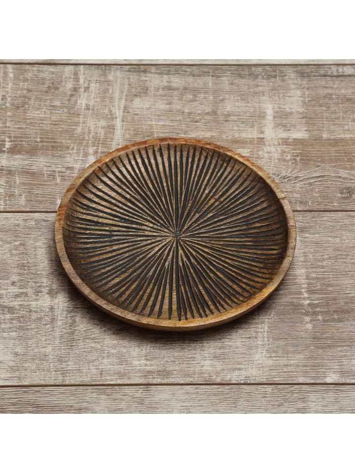 MARELIDA Dekoteller aus Mangoholz in braun - D: 22,5cm günstig kaufen onesize