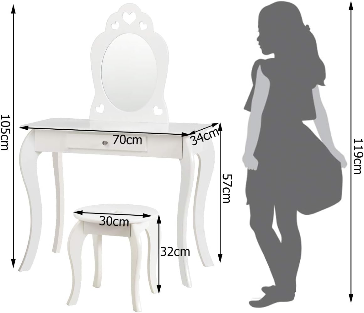 Costway COSTWAY Kinder Schminktisch