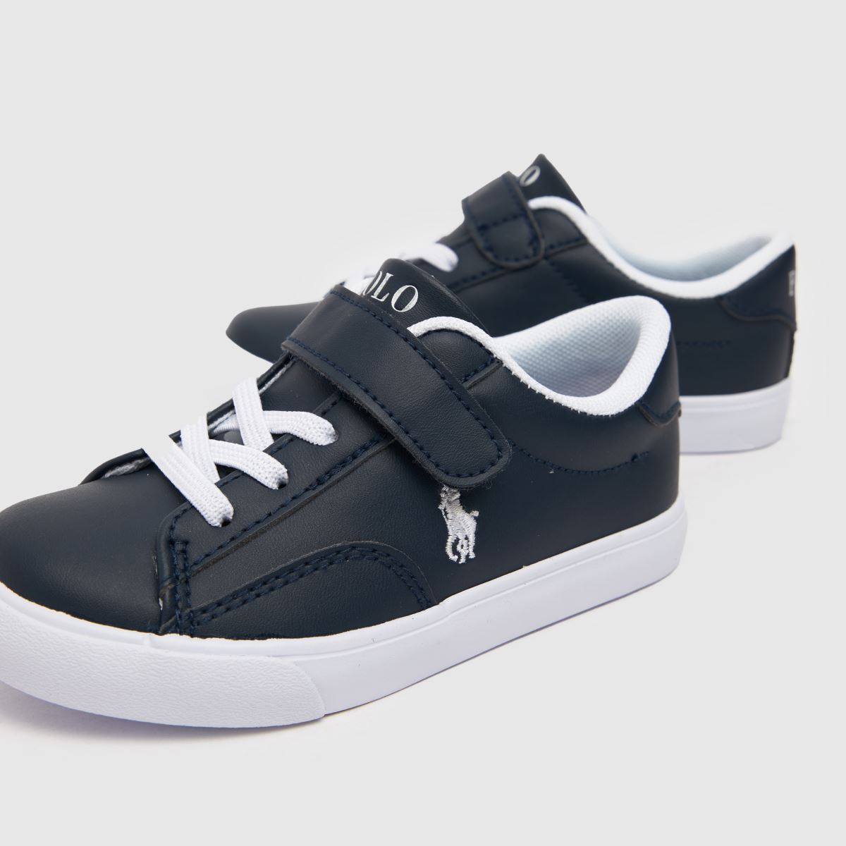 Polo Ralph Lauren marinblå & vita Theron v pojkar småbarnssneakers