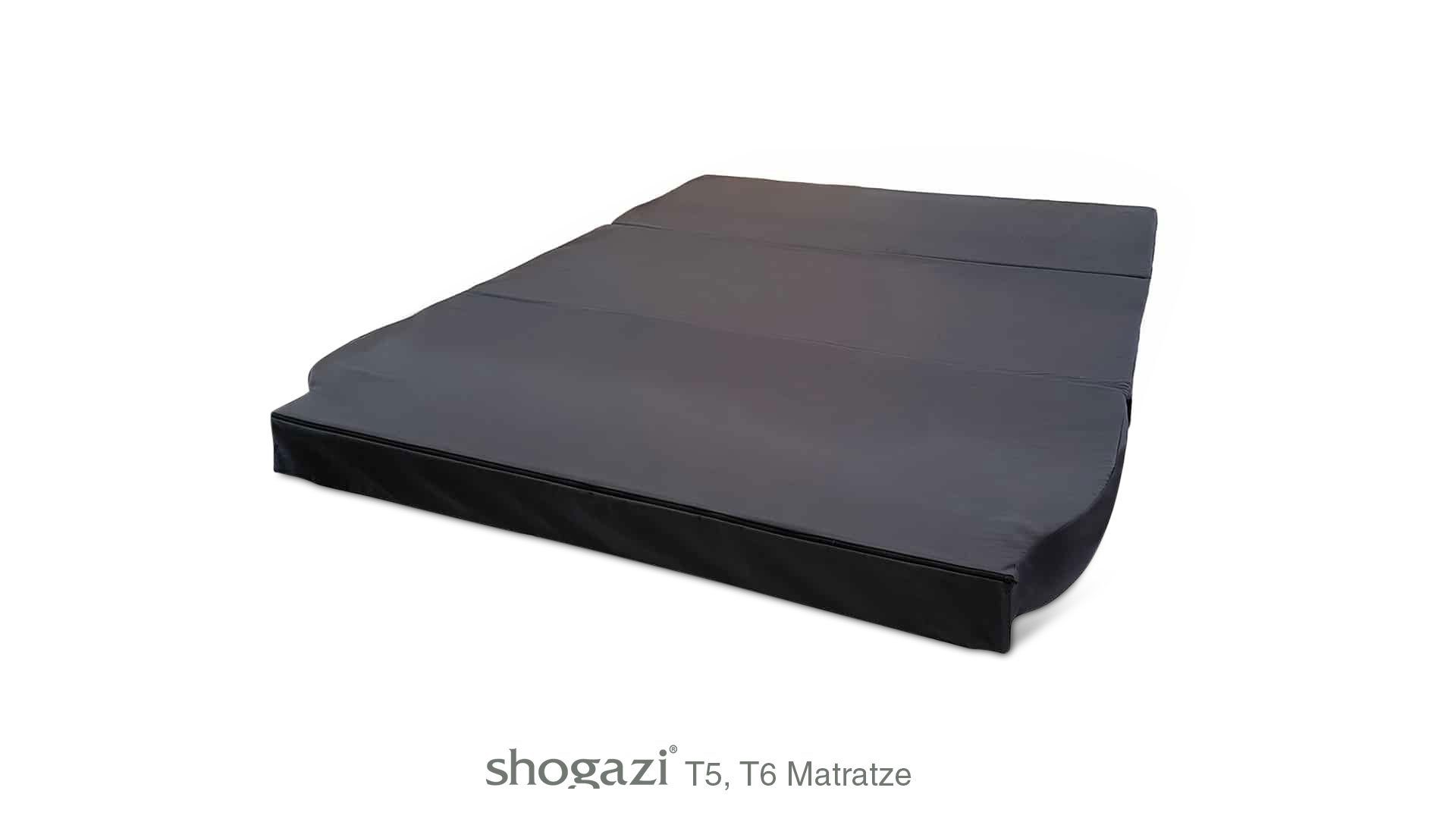 Klappmatratze T5-Matratze, T5 Bett, VW T5, T6, T6.1, Multivan, VW Bus Matratze, shogazi ®, 12 cm hoch, (Set, 2-tlg), VW Bus Matratze 150x190x12cm, inklusive Tansporttasche / Aufbewahrungstasche