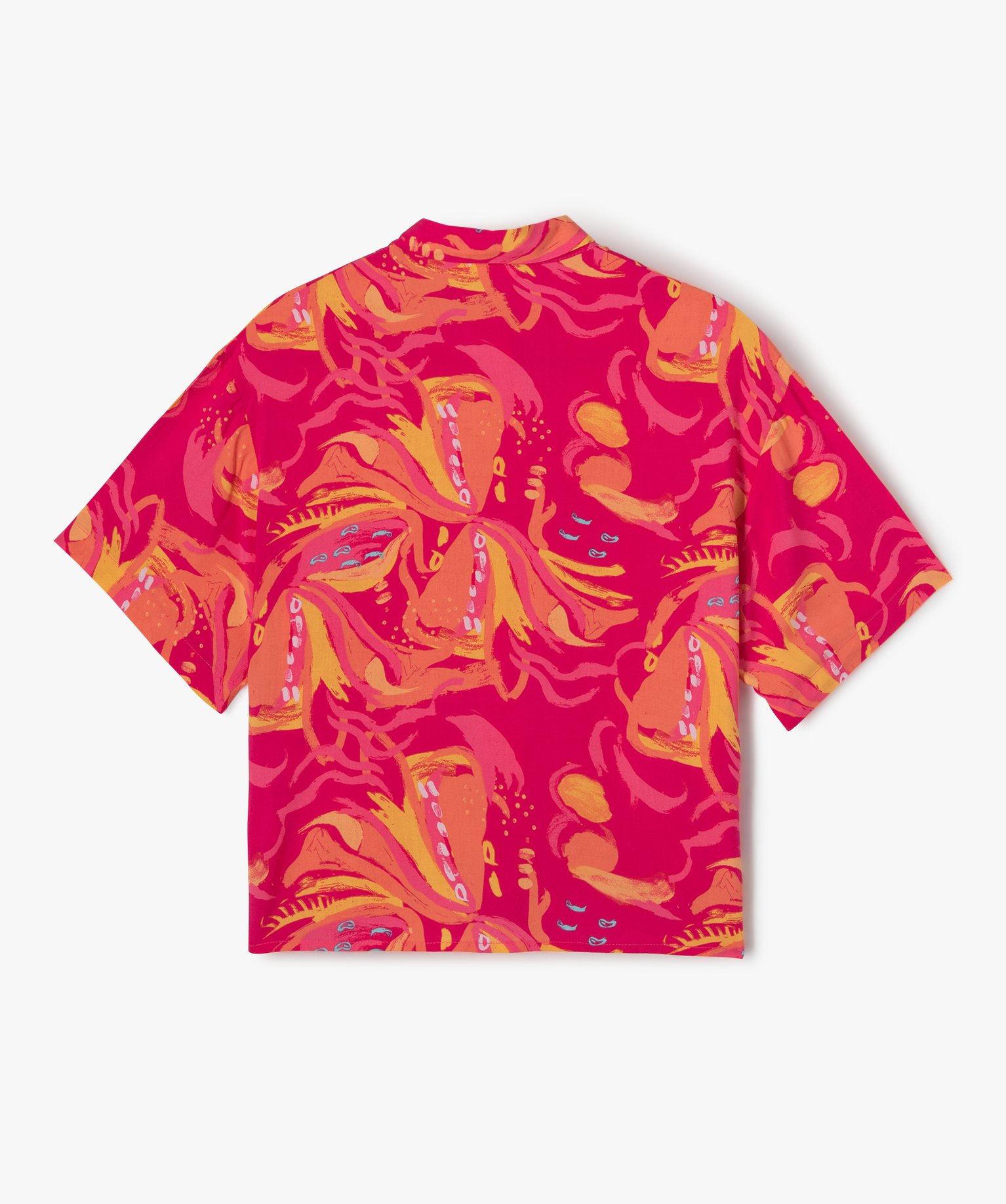 Chemise fille fluide et large à manches courtes imprime | GEMO
