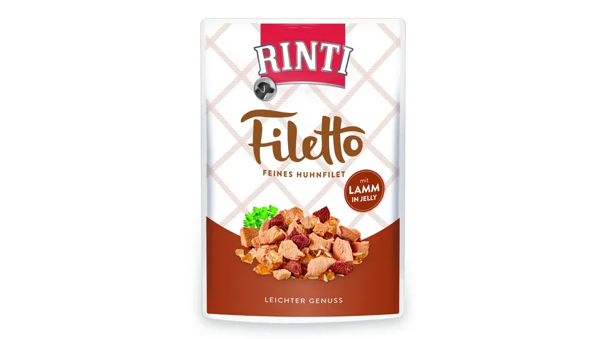 RINTI Hundenassfutter Filetto Huhnfilet mit Lamm in Jelly 100 g