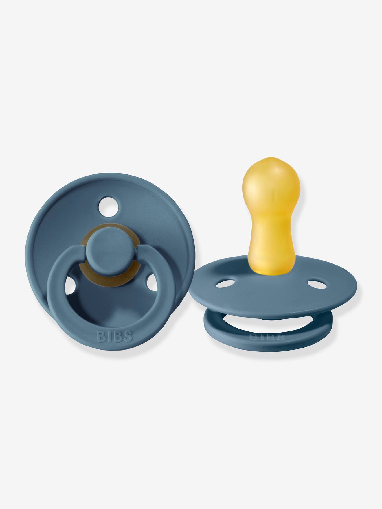 Bibs 2 Beruhigungssauger COLOUR BIBS, Gr. 2 (6-18 Monate) - dunkelgrau+hellblau