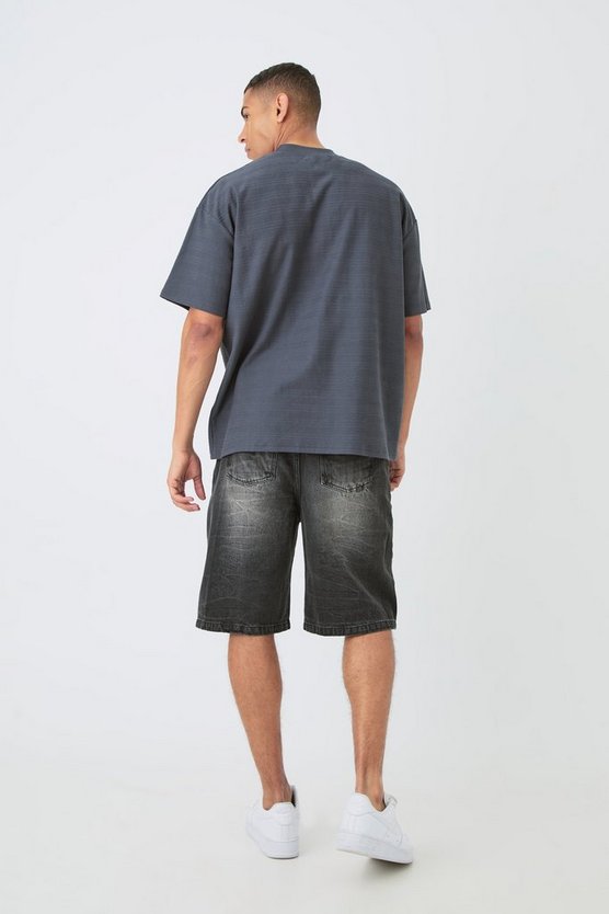 Gestreiftes Oversize Jacquard T-Shirt