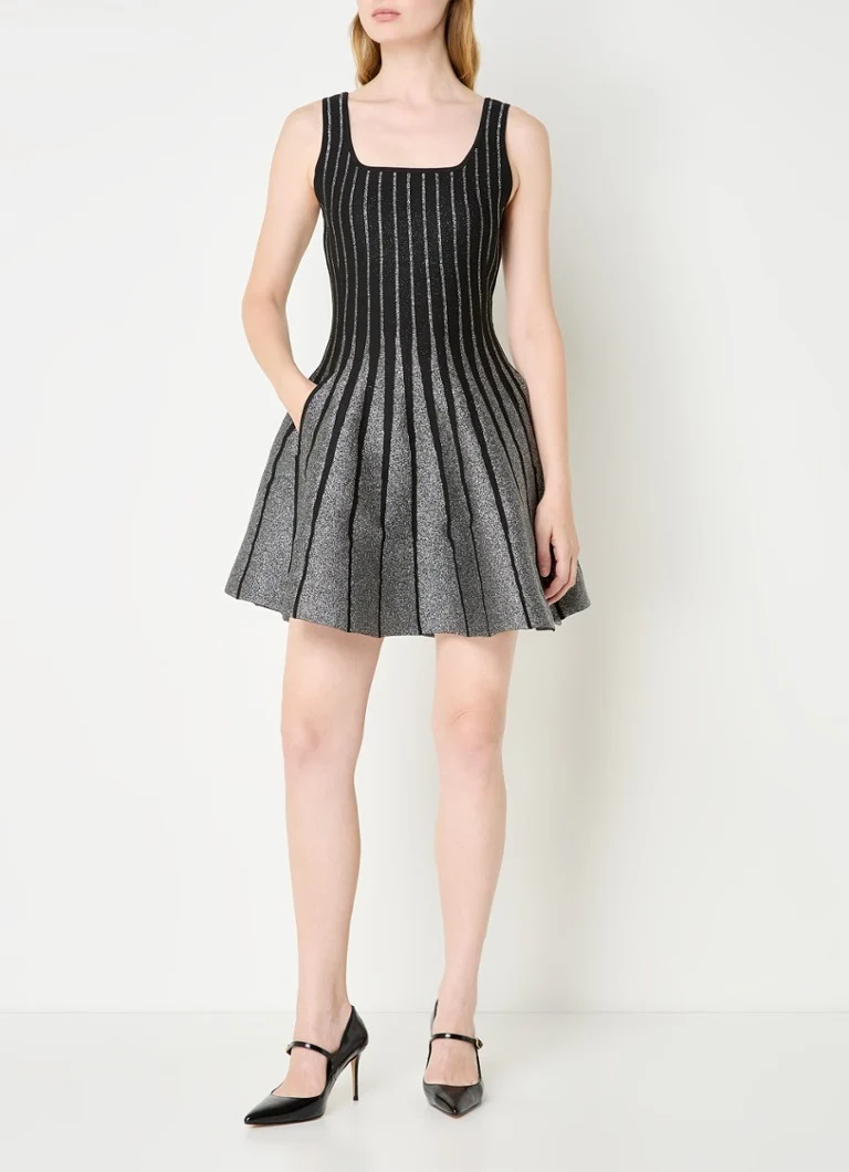 Maje  Mini jurk met lurex en streepprint