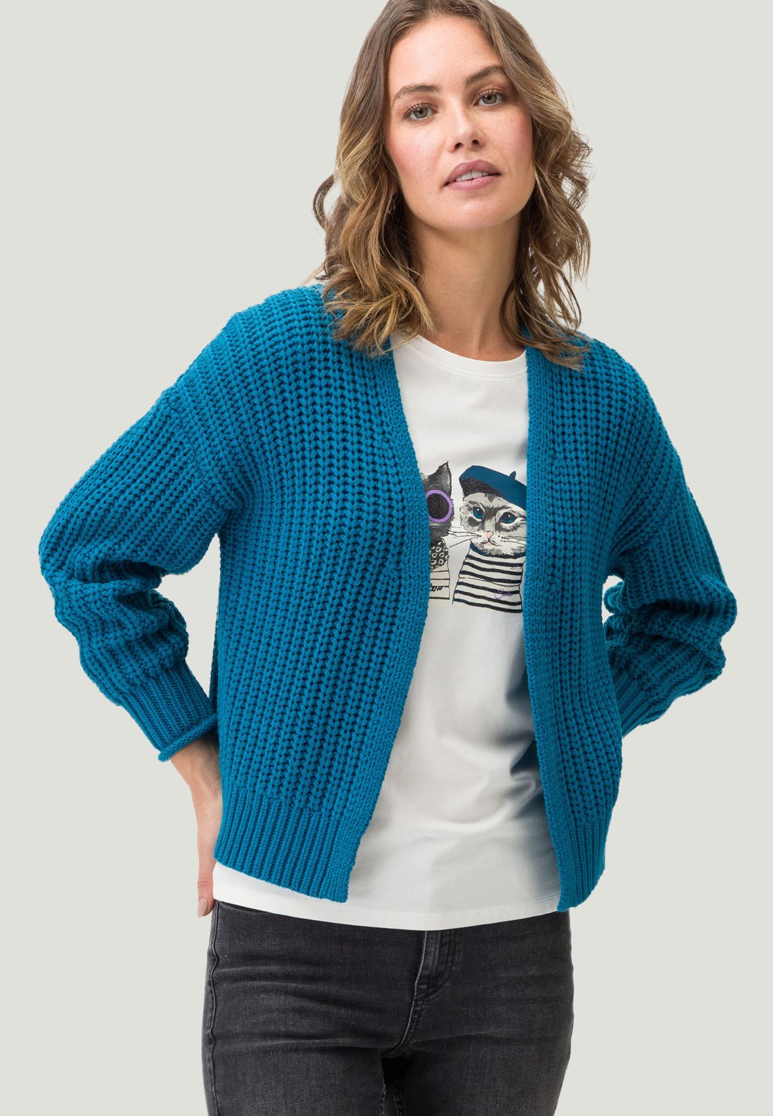 Strickjacke kurz Grobstrick
