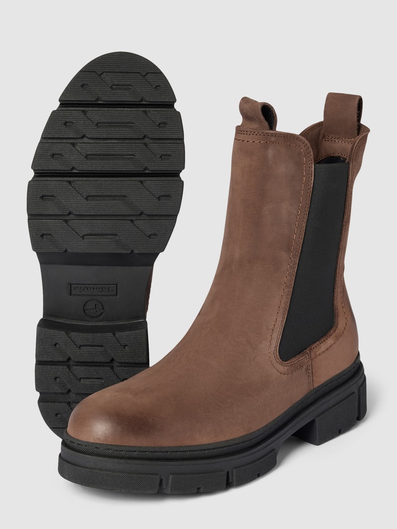 Chelsea Boots aus Leder in Two-Tone-Machart in dunkelbraun
