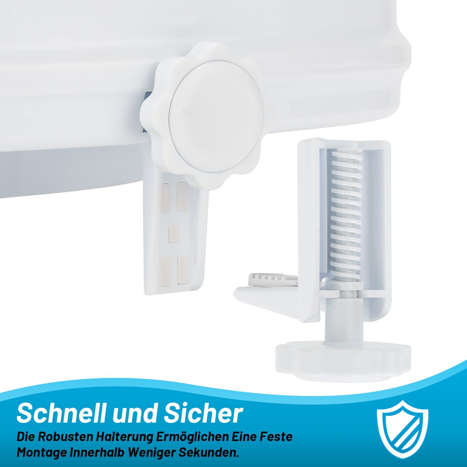 Lospitch Toilettensitzerhöhung Toilettensitzerhöhung mit Deckel 10 cm Toilettenaufsatz bis 150kg, 10 cm