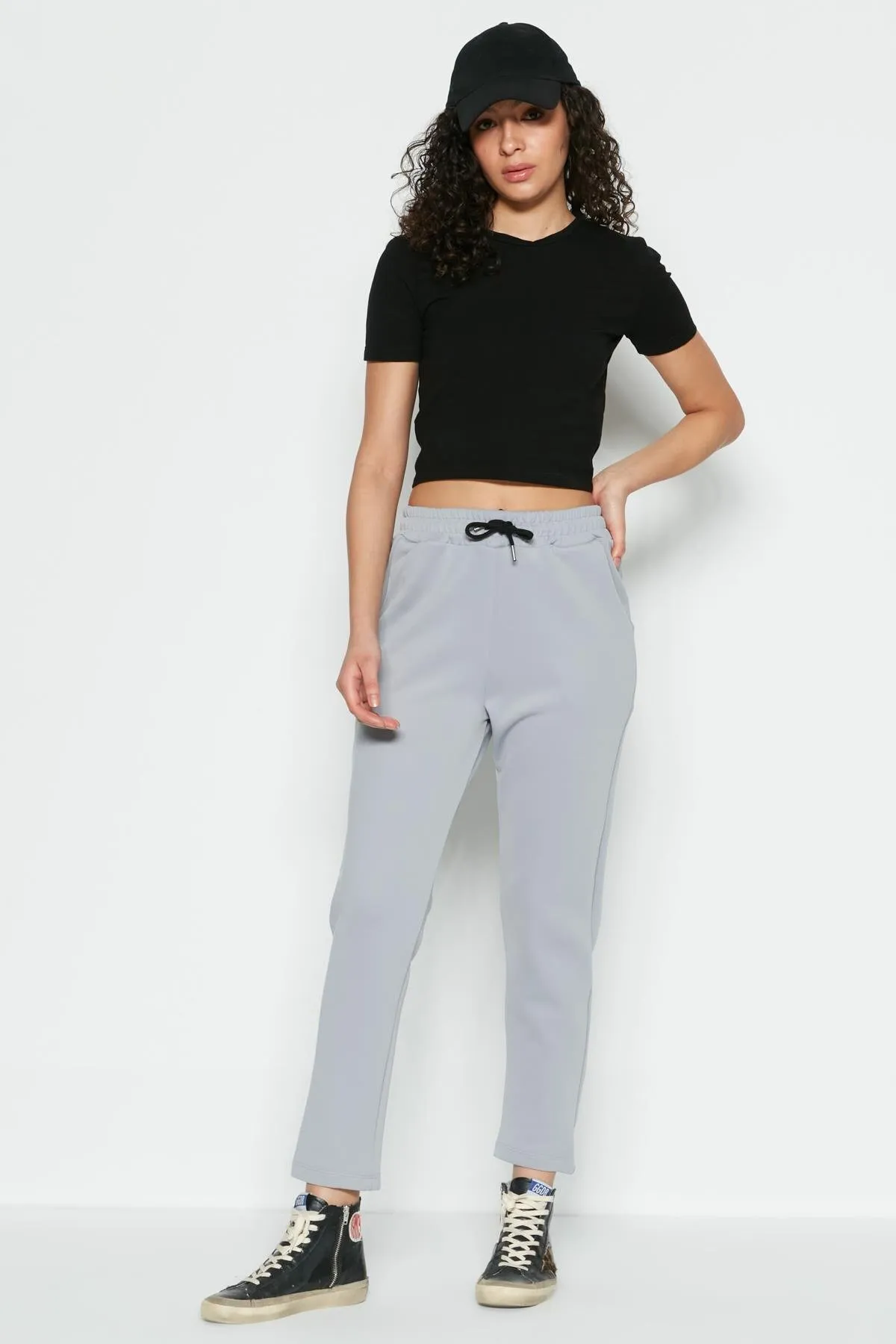 C&City  Jogginghose mit geradem Bein 801 Grau
