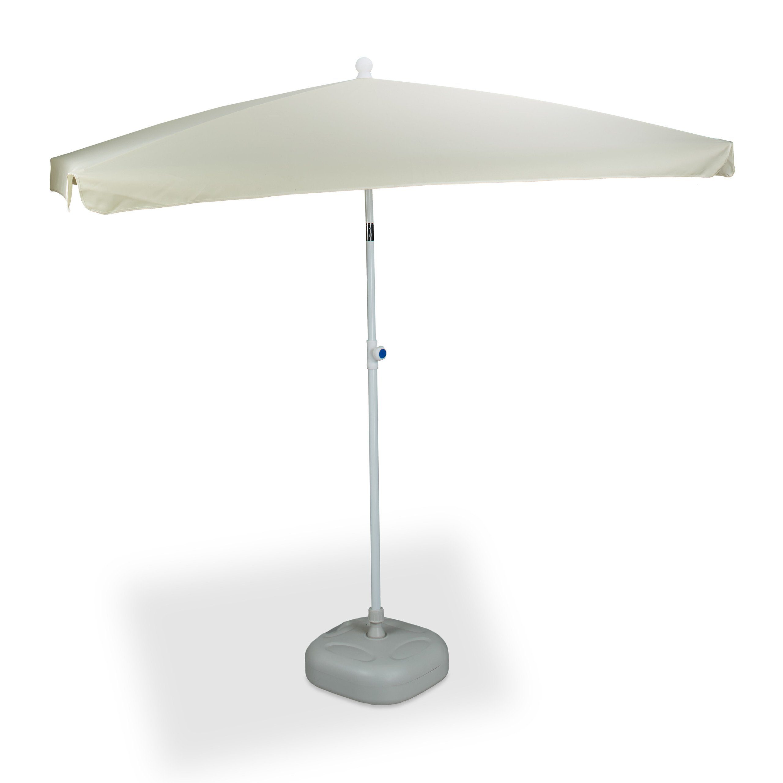 relaxdays Sonnenschirm Sonnenschirm rechteckig 200 x 120 cm, Natur