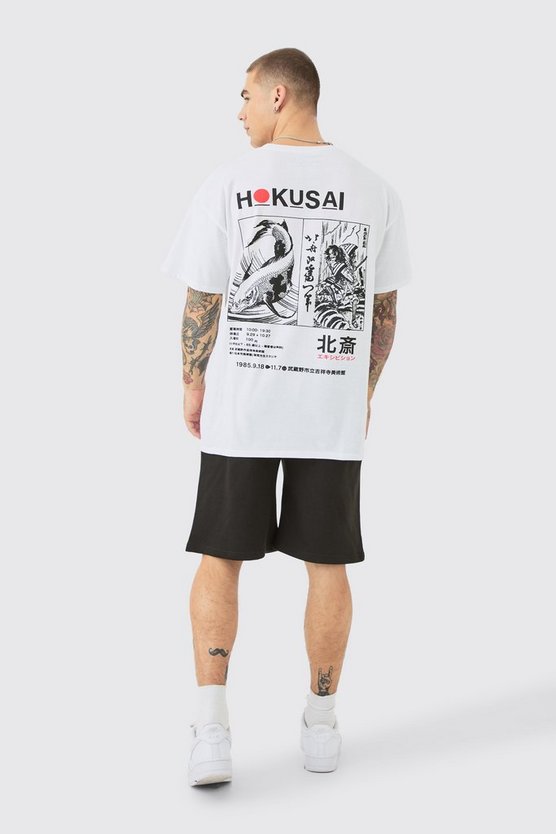 Oversize T-Shirt mit Hokusai Art Print