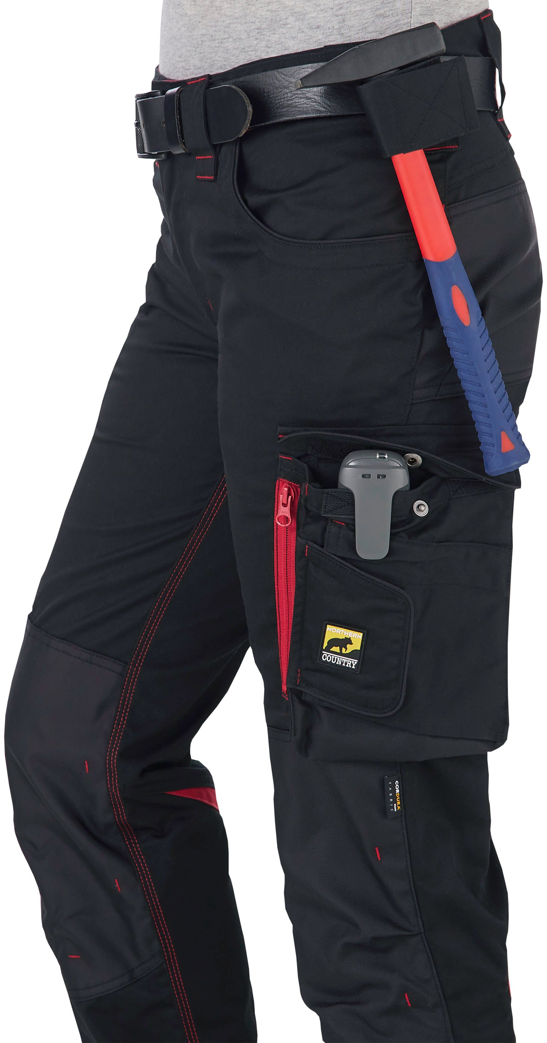 Northern Country Arbeitshose (langlebig durch 3-fach Innenbeinnaht + Verriegelungspunkte, 9 Taschen) für Damen mit Cordura®Verstärkungen und Reißverschlussbelüftung