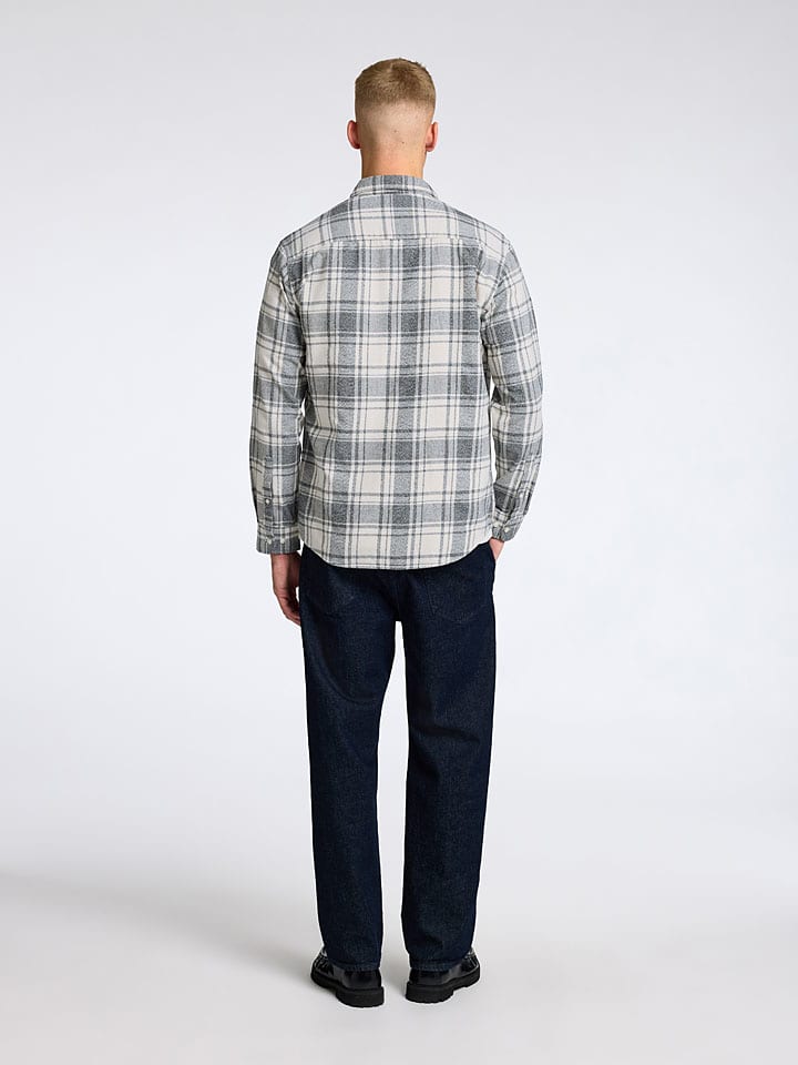 SELECTED HOMME Hemd in Grau/ Weiß günstig kaufen