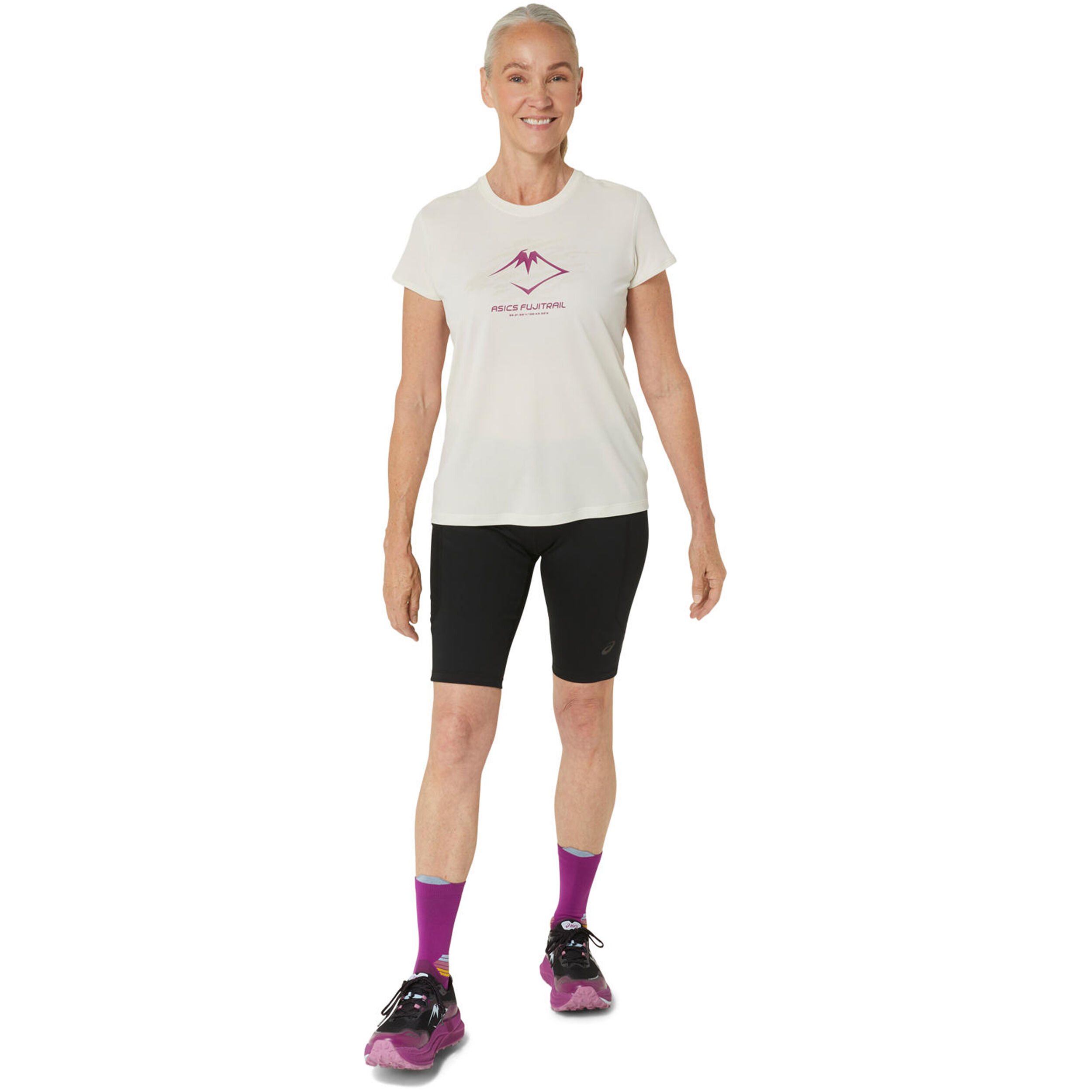 Fujitrail Logo Laufshirt Damen - Creme