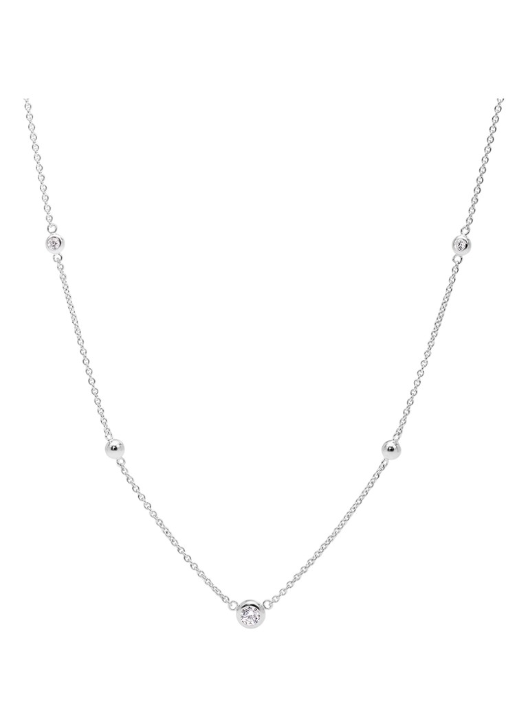 Collana in argento fossile con pietre di zirconia cubica JFS00453040