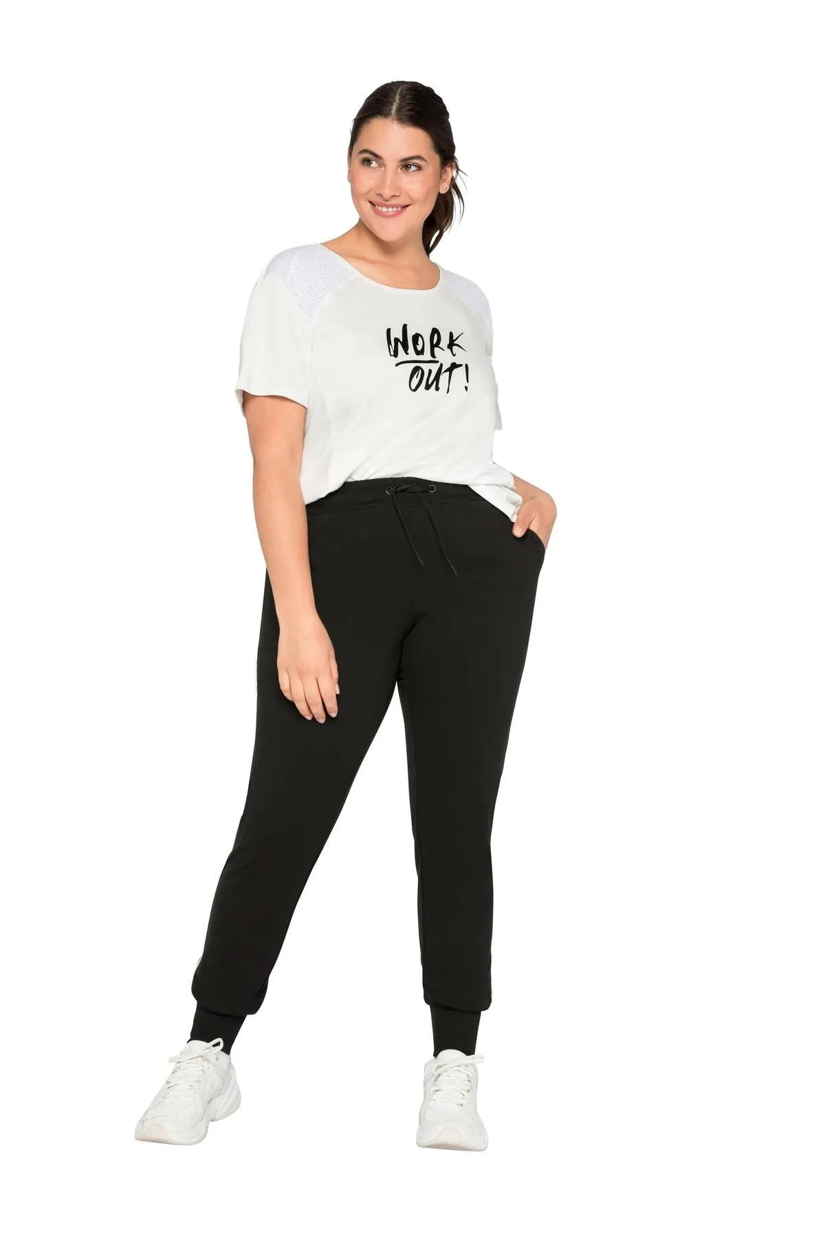 Sheego  Jogginghose - Schwarz - Slim