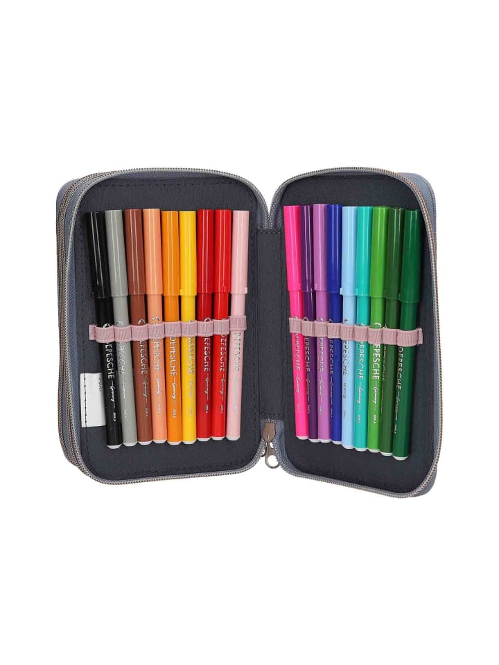 Depesche 3-Fach Federtasche mit 3D-Effekt Miss Melody 20 x 13 x 7,5 cm in rauchblau günstig kaufen onesize