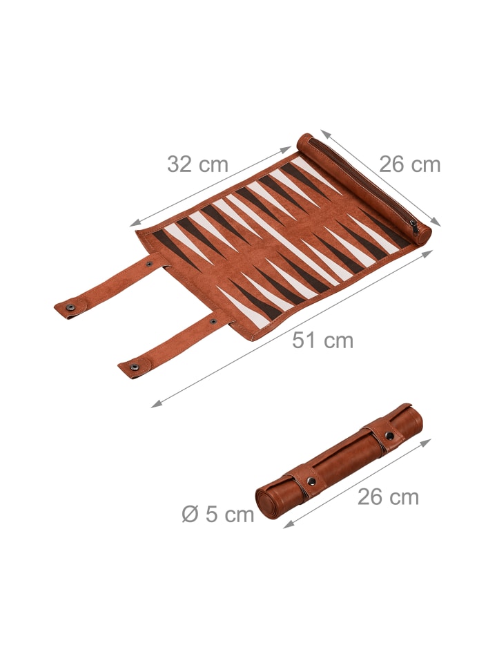 relaxdays Backgammon in Rotbraun günstig kaufen onesize