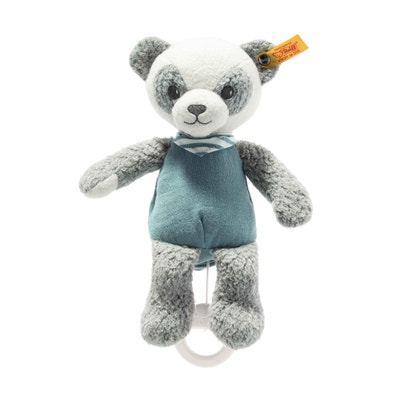 GOTS Paco Panda Spieluhr, 22 cm, hellgrau