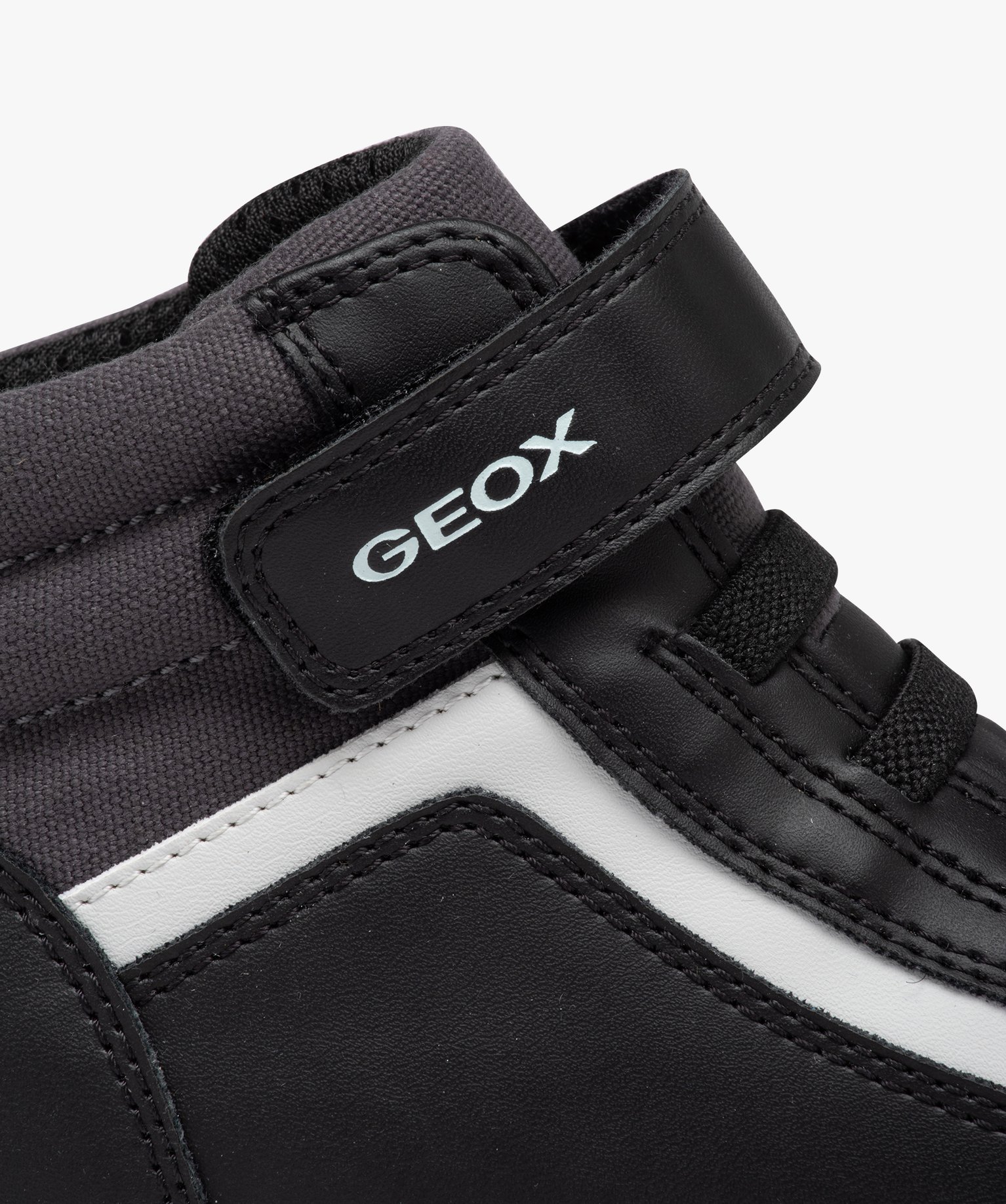 Baskets mid-cut respirantes à lacets et scratch Garçon - Geox noir | GEMO
