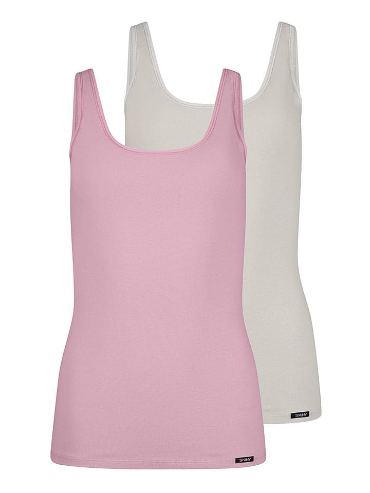 Skiny 2er-Set: Hemdchen in Rosa/ Weiß günstig kaufen