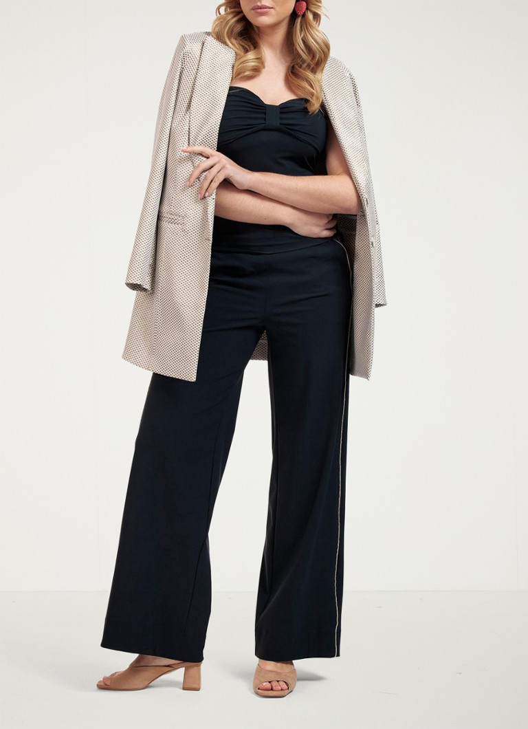 Blazer Anneloes Jazzy Studio con motivo jacquard e tasche a filetto.