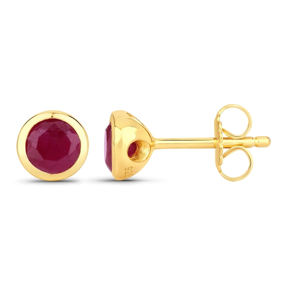 Rafaela Donata Boucles doreilles Argent sterling Rubis en Or jaune Bijoux