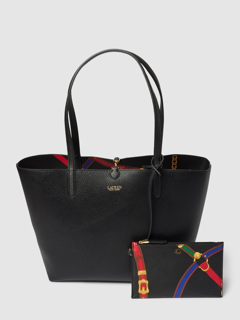 Shopper mit Label-Details in schwarz