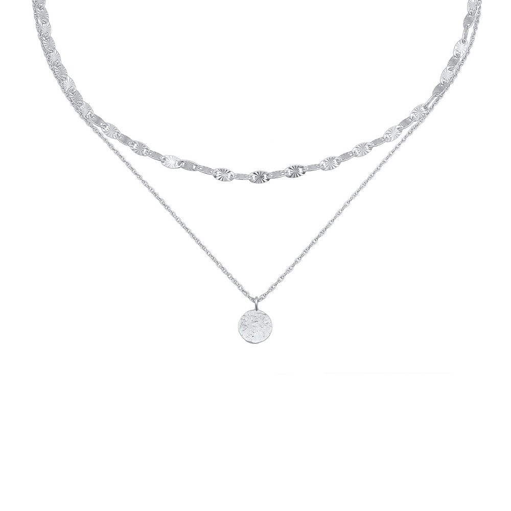 Elli Elli Collier Femmes Choker couches plaquettes Pendentif vintage en argent sterlin collier