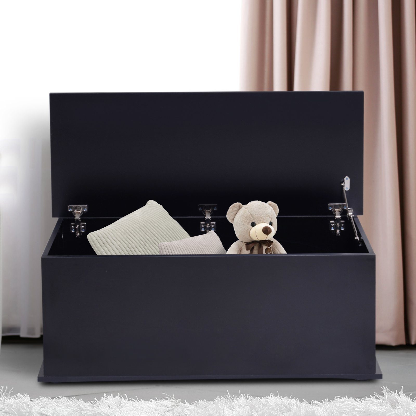 HOMCOM Truhe (Set, 1 St., Aufbewahrungsbox), mit klappbarem Deckel Holzkiste Spanplatte 3 Farben