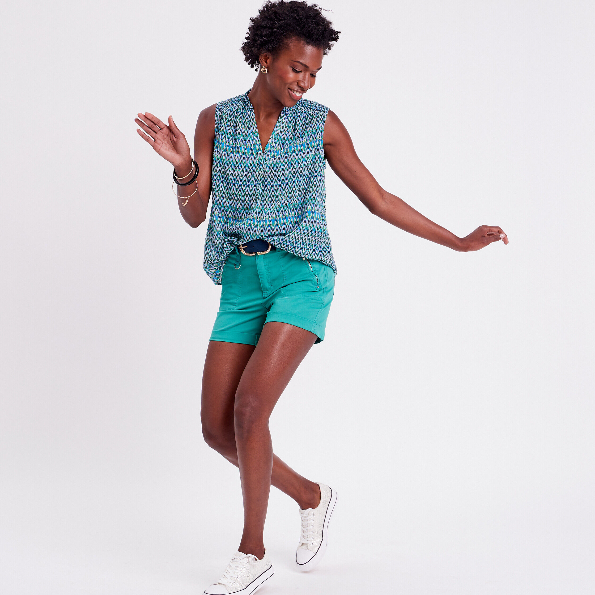 Blouse sans manches bleu femme | Cache Cache