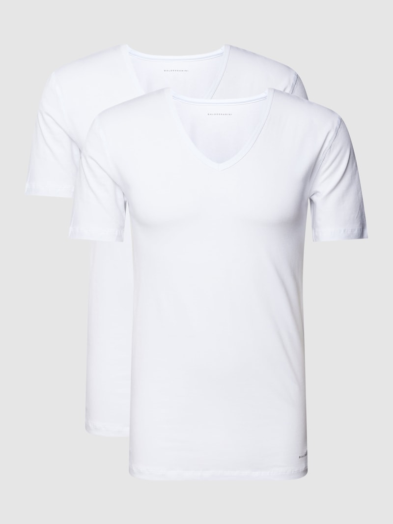 T-Shirt mit V-Ausschnitt in weiß