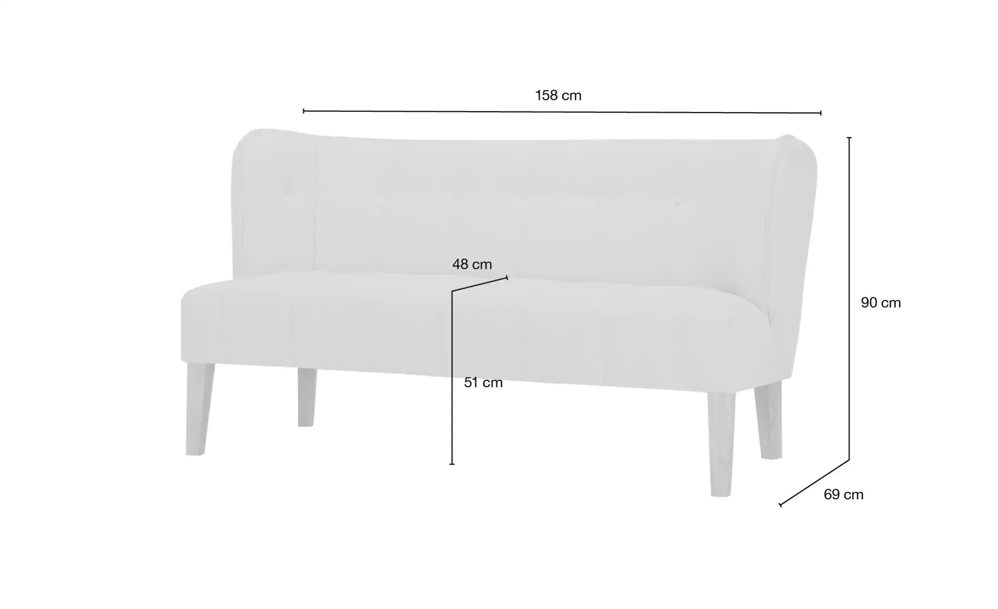 Twist Küchensofa  Webstoff Bella