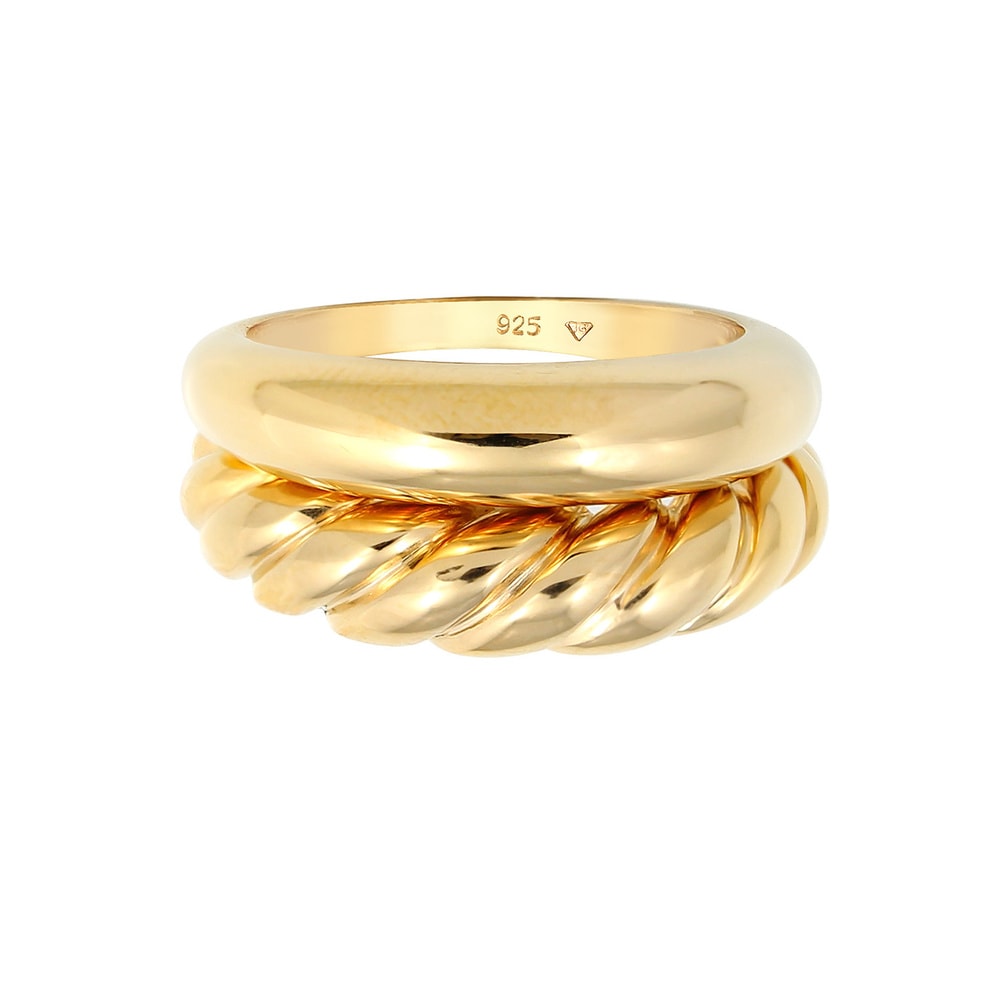 Elli PREMIUM Elli PREMIUM Bague Tordu Blogger Tendance Basic Bague Femme - (925/1000) Argent Bague