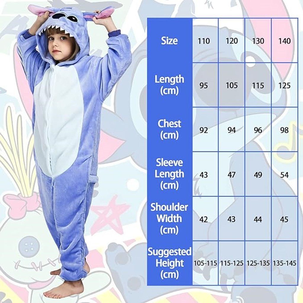 XDeer Schlafoverall Kinder Onesie Jumpsuit,Pyjamas Kigurumi,Tier Schlafoverall Pyjama Kleidung Fleece Overalls Fleece Nachtwäsche