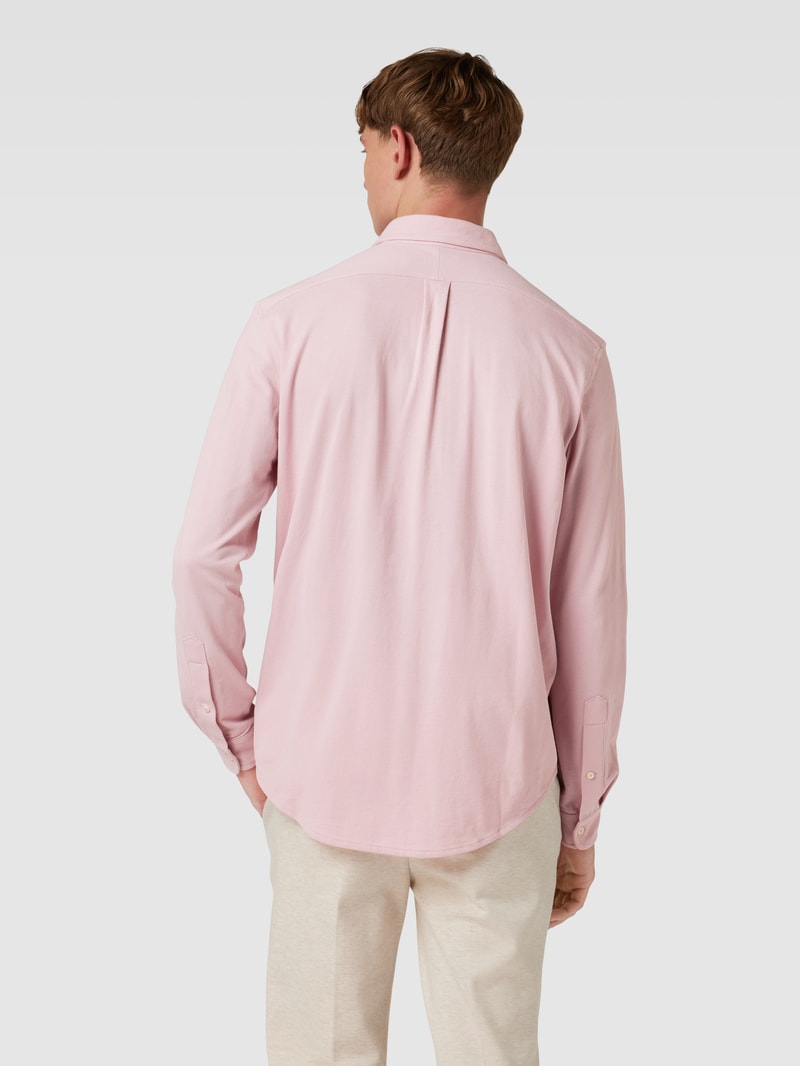 Regular Fit Freizeithemd mit Logo-Stitching in rosé