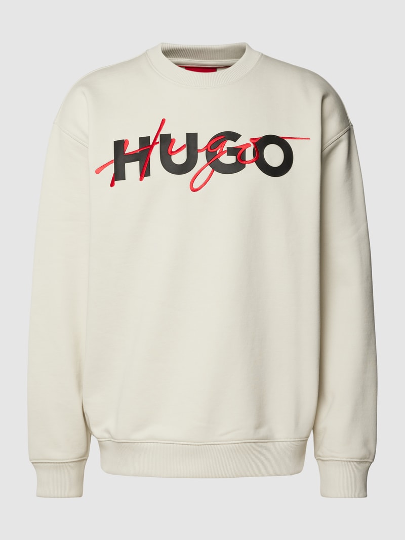 Sweatshirt mit Label-Stitching Modell 'Droyko' in offwhite
