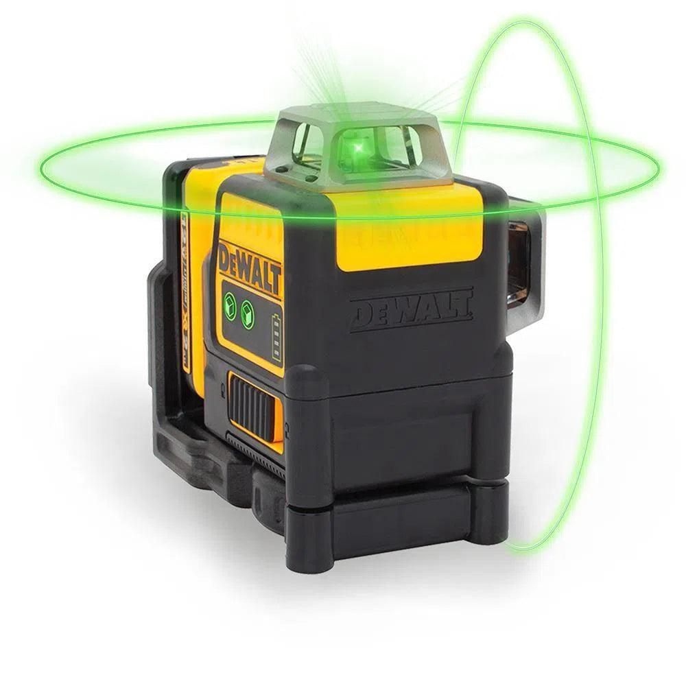 Láser autonivelante de líneas cruzadas DeWalt DCE0811D1G-QW con haz verde de 360 grados y batería de iones de litio de 10,8 V y 2,0 Ah