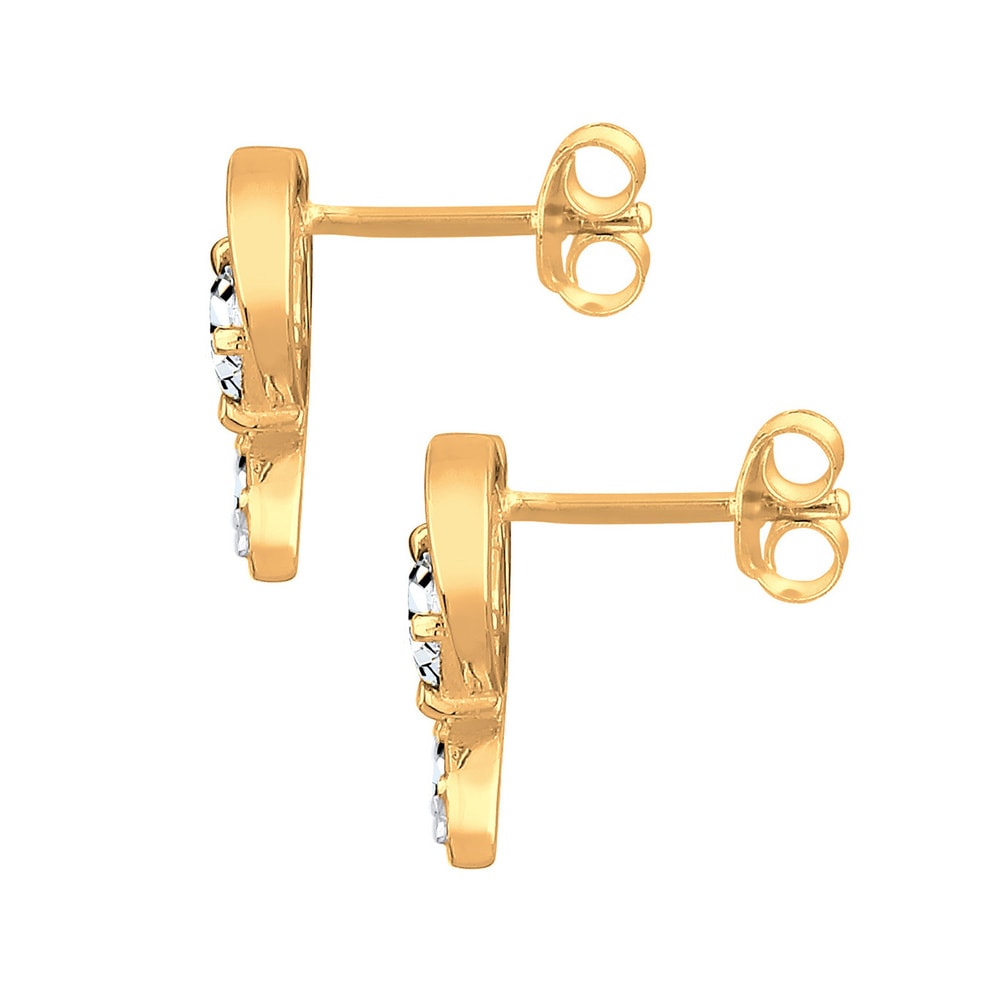 Elli Elli Boucles d'Oreilles Herz Kristalle Silber vergoldet Boucles d'oreilles